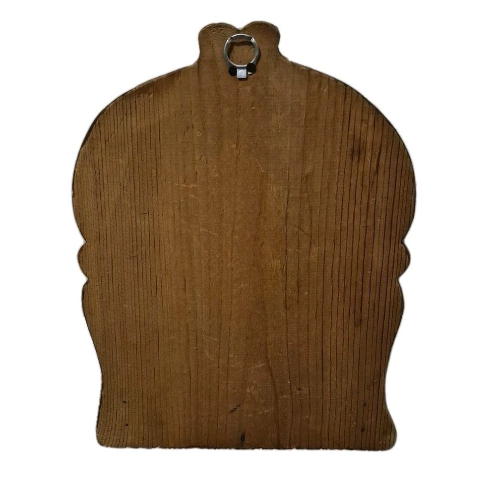 VTG Wooden Folk Art Wall Mounted Hanging Upset Boy Getting Haircut 70's - Picture 2 of 4
